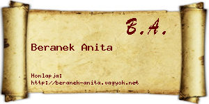 Beranek Anita névjegykártya